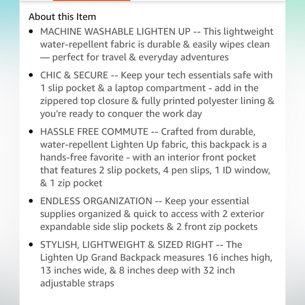 π 2x HP! NEW Vera Bradley Lighten Up Grand Backpack - Dream Diamonds Purple - Picture 8 of 11